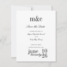 Modern Editorial Typography Elegant Save the Date 