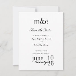 Reserve A Data Modern Editorial Typography Elegant Save the Date