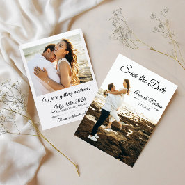 Reserve A Data Modern Elegant Script Photo Wedding