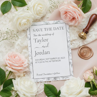 Reserve A Data Modern Floral | Minimalist Botanical Wedding 