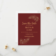 Modern Gold leaves Burgundy