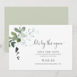 Reserve A Data Modern Greenery Altere a data Casamento Salve o D