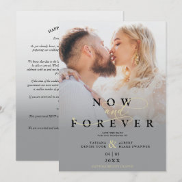 Reserve A Data Modern Grey Gradient Elegant Photo Script Wedding