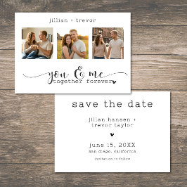 Reserve A Data Modern Minimalist 3 Photo Script Collage Wedding