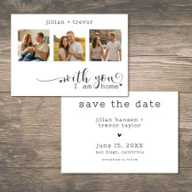 Modern Minimalist 3 Photo Script Collage Wedding