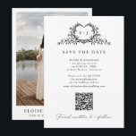 Reserve A Data Modern Minimalist Calligraphy Crest monogram Photo<br><div class="desc">This elegant save the date card features refined calligraphy and modern typography in a clean, minimalist layout. The delicate botanical crest monogram adds a timeless romantic touch while maintaining a chic and sophisticated style. Designed with a subtle photo element, this card is perfect for announcing your special day in a...</div>