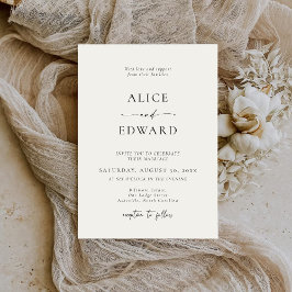 Reserve A Data Modern Minimalist Elegant Wedding Invitations