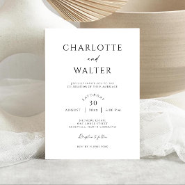 Reserve A Data Modern Minimalist Elegant Wedding Invitations