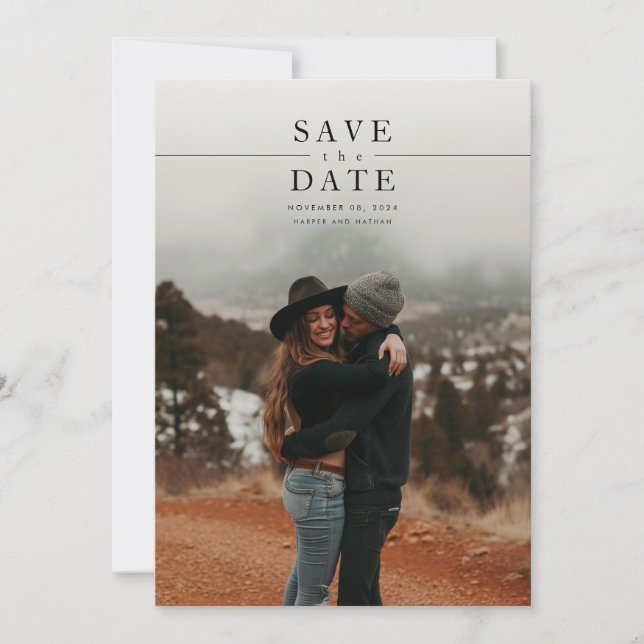 Reserve A Data Modern Minimalist Photo QR Code Wedding (Frente)