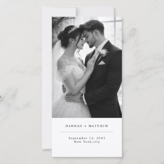 Reserve A Data Modern Minimalist Photo Wedding Bookmark with QR 