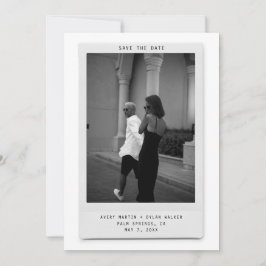 Reserve A Data Modern Minimalist Polaroid Photo Save the Date