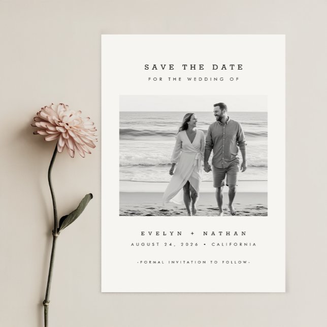 Reserve A Data Modern Minimalist QR Code Photo Budget Wedding (Criador carregado)