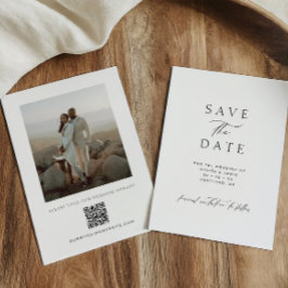 Reserve A Data Modern Minimalist QR Code Photo Wedding