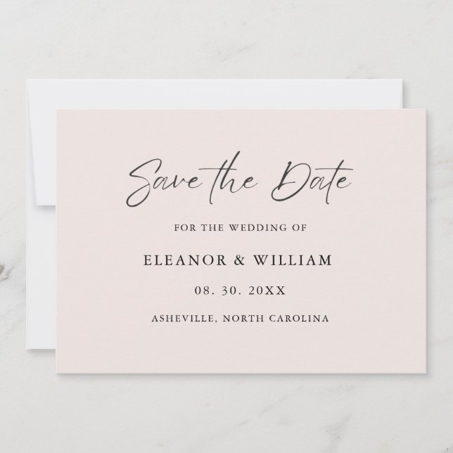 Reserve A Data Modern Minimalist Save the Date Wedding Invitation (Frente)