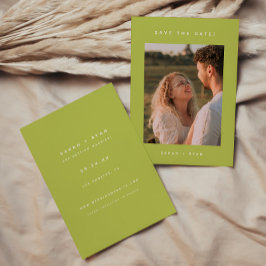 Reserve A Data Modern Minimalistic Photo Lime Green Wedding