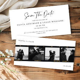 Reserve A Data Modern Multi-Photo Filmstrip Wedding Save The Date