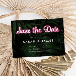 Reserve A Data Modern Neon Wedding Salvar Data