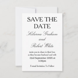 Reserve A Data Modern Personalised Photo Wedding Save the Date 