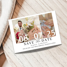 Reserve A Data Modern Photo Collage Save the Date Card