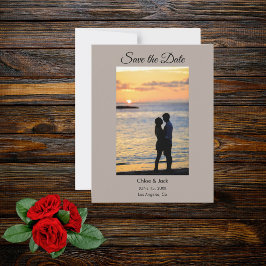 Reserve A Data Modern Photo Stone Gray Save The Date Card