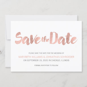 Reserve A Data Modern Rosa Dourado Love Save The Date Card