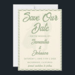 Reserve A Data Modern Sage Green Wavy Stripe Photo Wedding<br><div class="desc">Announce your big day with this modern sage green wavy stripe photo wedding save the date. The soft flowing stripe design frames your favorite engagement photo beautifully, creating a stylish and memorable announcement for your upcoming celebration. Fully customizable with your names, photo, and wedding date, this elegant save the date...</div>