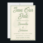 Reserve A Data Modern Sage Green Wavy Stripe QR Code Photo<br><div class="desc">Share your exciting news with this modern sage green wavy stripe QR code photo save the date. The elegant flowing design highlights your favorite couple photo while the convenient QR code lets guests quickly visit your wedding website or view event details. Fully customizable, this stylish save the date is perfect...</div>