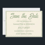 Reserve A Data Modern Sage Green Wavy Stripe Wedding<br><div class="desc">Announce your special day with this modern sage green wavy stripe wedding save the date. The soft flowing stripe design adds a chic and elegant touch, perfect for contemporary, minimalist, or nature-inspired weddings. Fully customizable with your names and wedding date, this stylish save the date creates a beautiful first impression...</div>