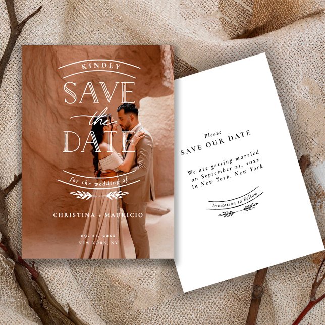 Reserve A Data Modern Script Full Photo Wedding (Criador carregado)
