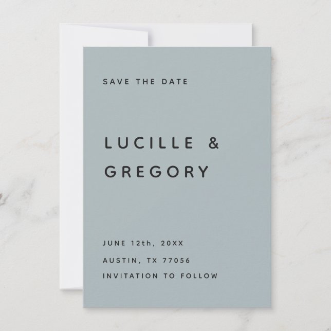 Reserve A Data Modern Slate Editorial All Caps Save the Date (Frente)