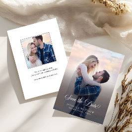 Reserve A Data Modern Stylish Calligraphy Script Photo Wedding 