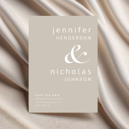 Reserve A Data Modern Taupe Ampersand Wedding