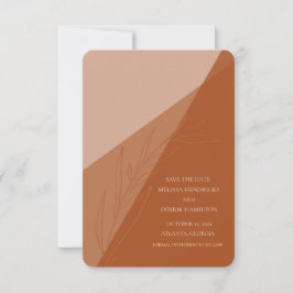 Reserve A Data Modern Terra Cotta Trendy Casamento De Folha Desen