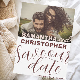 Reserve A Data Modern Terracotta Salve Nosso Casamento De Data