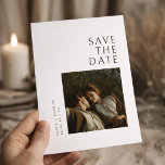 Reserve A Data Modern Typography Photo Wedding Save the Date<br><div class="desc">This Modern Typography Photo Wedding Save the Date keeps things simple and stylish. Your photo is the main focus, paired with clean, modern lettering that feels fresh and easy. The layout is minimal, but it still feels warm and romantic. It works beautifully for a rustic, boho, or modern wedding. Nothing...</div>