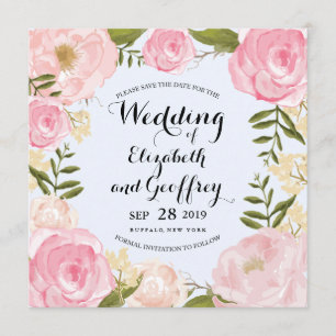 Reserve A Data Modern Vintage Pink Floral Salvar a Data
