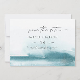 Reserve A Data Modern Watercolor Teal Horizontal Salvar A Data