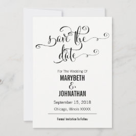 Reserve A Data Modern We Do Script Save The Date Card (Moderno Fa