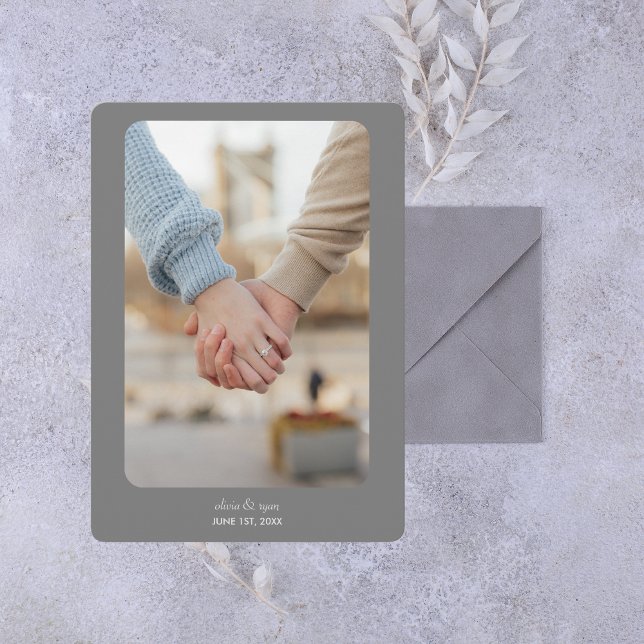 Reserve A Data Modern Wedding | SALVAR A DATA | Prata Escura (Criador carregado)