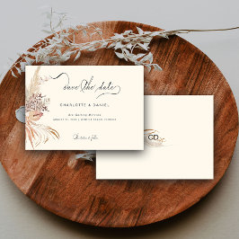 Reserve A Data Moderno Boho Caprichoso Script Caligrafia Bege