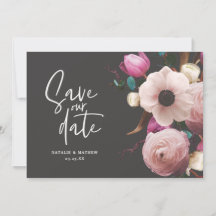 Moderno floral fotográfico de casamento salve a da