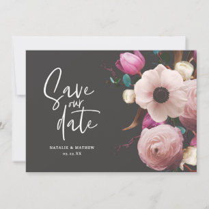 Reserve A Data Moderno floral fotográfico de casamento salve a da