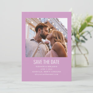 Reserve A Data Moderno Minimalista Foto Casamento Fofo Roxo