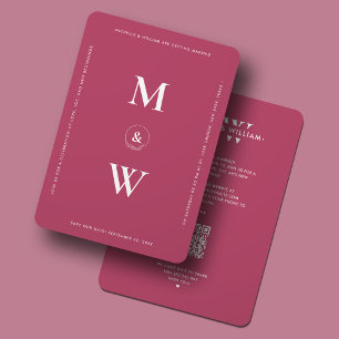Reserve A Data Moderno Minimalista Simples Monograma de Casamento