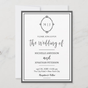 Reserve A Data Moderno Monograma de Foto de Casamento com Letra S