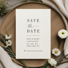 Moderno Save the Date de Casamento Minimalista Dig