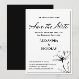 Reserve A Data Moderno Simples Preto E Branco Salve A Data