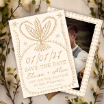 Reserve A Data Moldura Boho Caprichosa SALVE A DATA FOTO PERSONAL<br><div class="desc">Cartão desenhado à mão para um divertido "salve a data"! Arte feita à mão para você! Design perfeito para um chá de noiva,  despedida de solteira,  festa de noivado,  salve a data ou aniversário.</div>