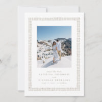 Moldura de azulejo simples casamento destino bege