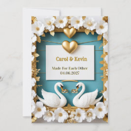 Reserve A Data Moldura de Casamento de Cisne Para Decoração de Ca